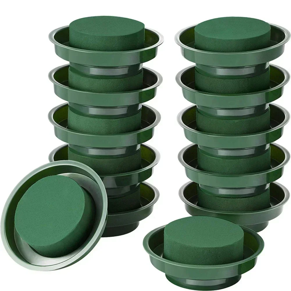 Decoration Flower Arrangement Mud Home Save Time Arranging 12*4cm Floral Necessity Green Measures 4.7*1.6in Plastic+Foam