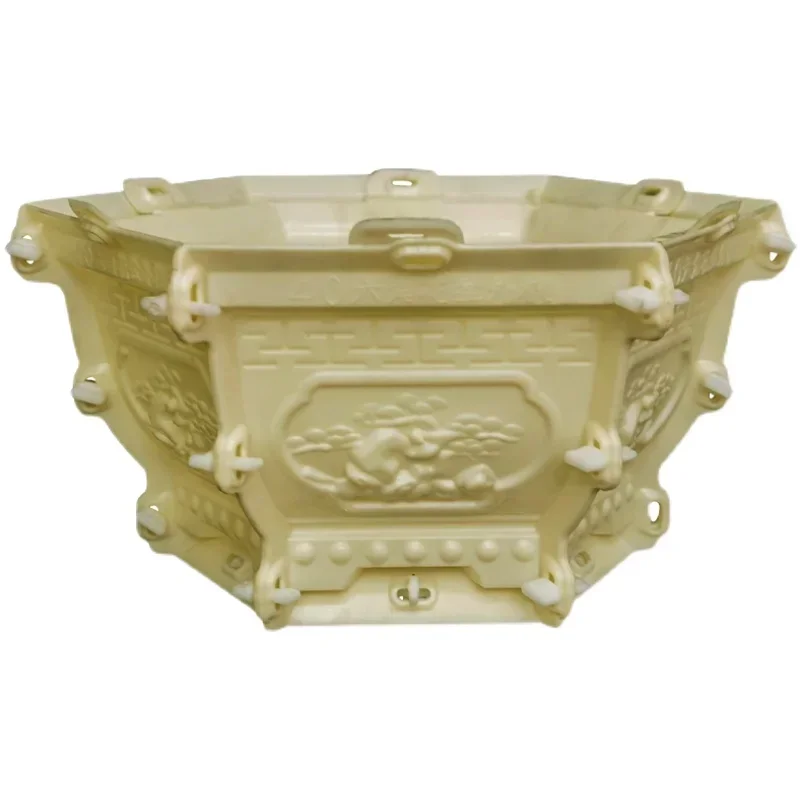 

Cement flower pot mold plastic silicone large Roman column bonsai pot model hexagonal small homemade mold Daquan