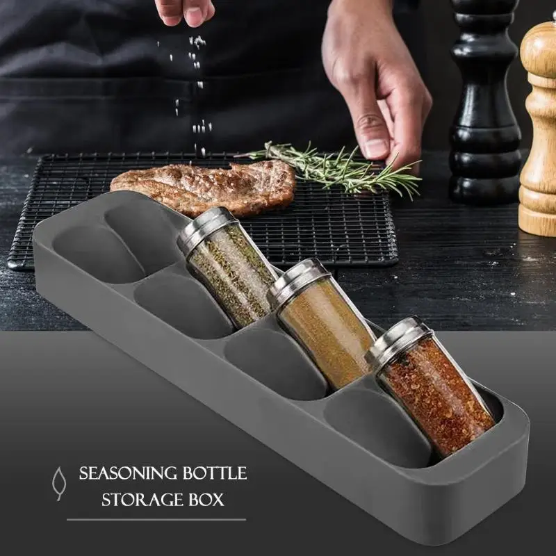 Spice Storage Rack for Kitchen Sauce Bottle Holder Seasoning Condiment Tank Cabinet Drawer Organizer for Cosina Spice Jar 8 Grid