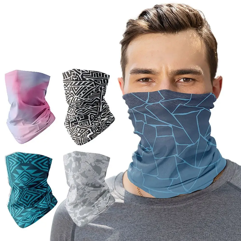 Ice Silk Fabric Ice Silk Sunscreen Seamless Headscarf Bandana Sports Sunscreen Ice Silk Muffler Seamless