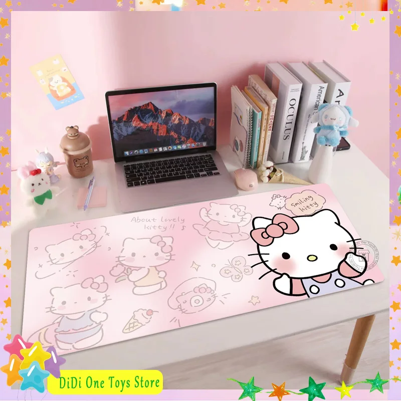 Sanrio Cute Cartoon Kuromi Mousepad Hd Printing Computer Gamers Locking Edge Non-Slip Mouse Pad Xxl90x40cm Keyboard Pc Desk Pad