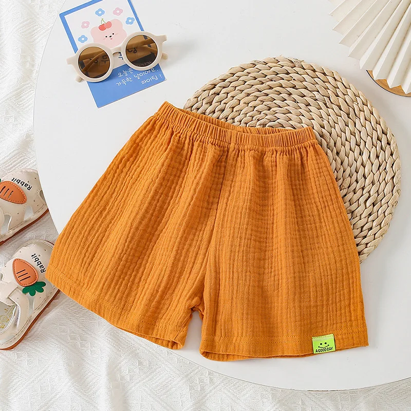 Fashion Shorts Infant Boys Solid Color Children\'s Clothing Girls Pants Cotton Linen Summer Sports Beach Bread Baby Short bottom