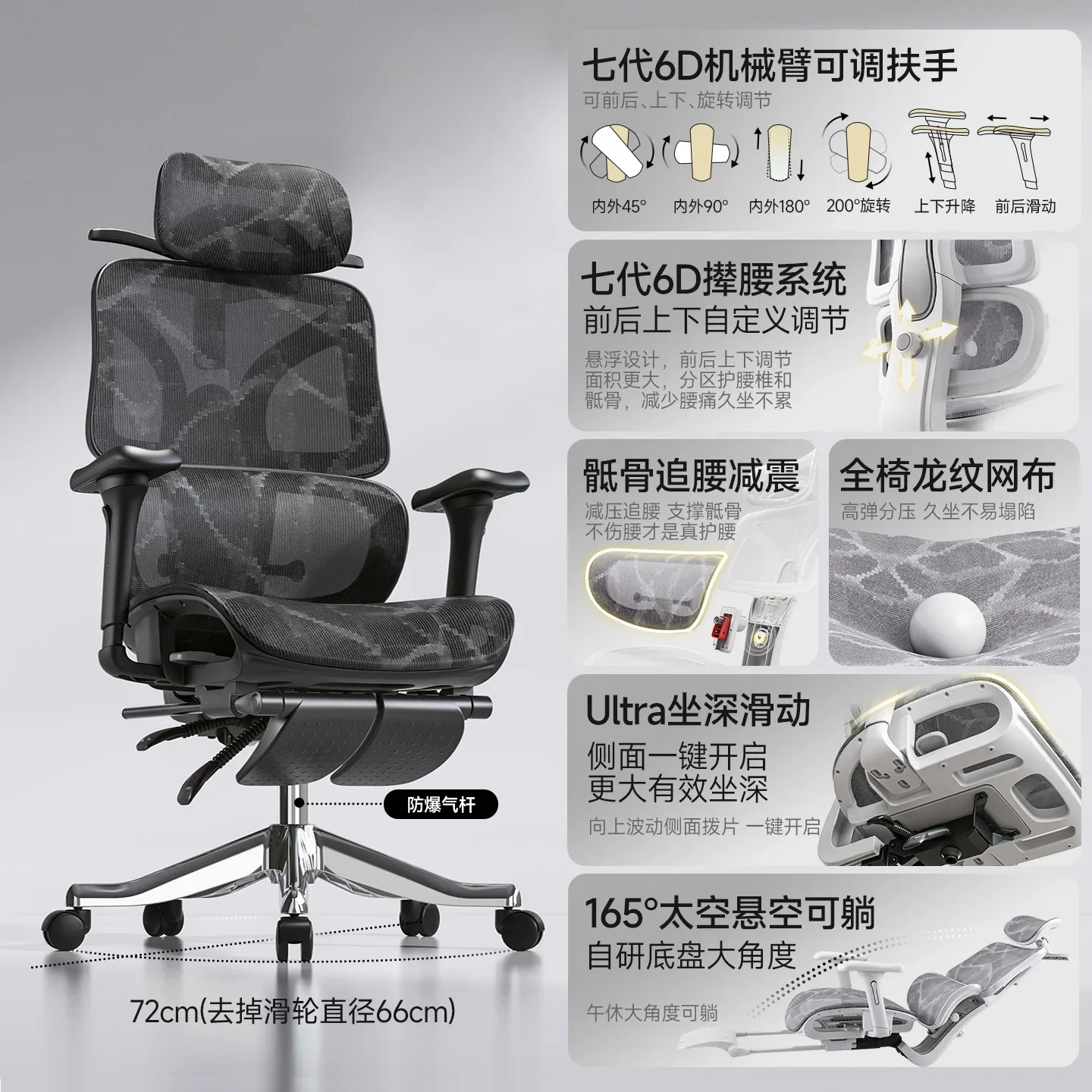Stable Durable Ergonomic Chair Office Chair Computer Boss Waist Protection Home Chair E-sports Breathable Chair