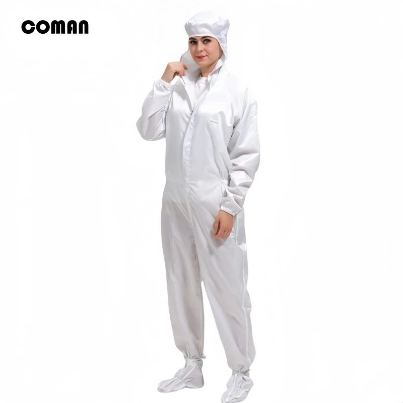 Foot connected clean dust-free clothing jumpsuit anti-static clothing workshop full body purification dust prevention clothing