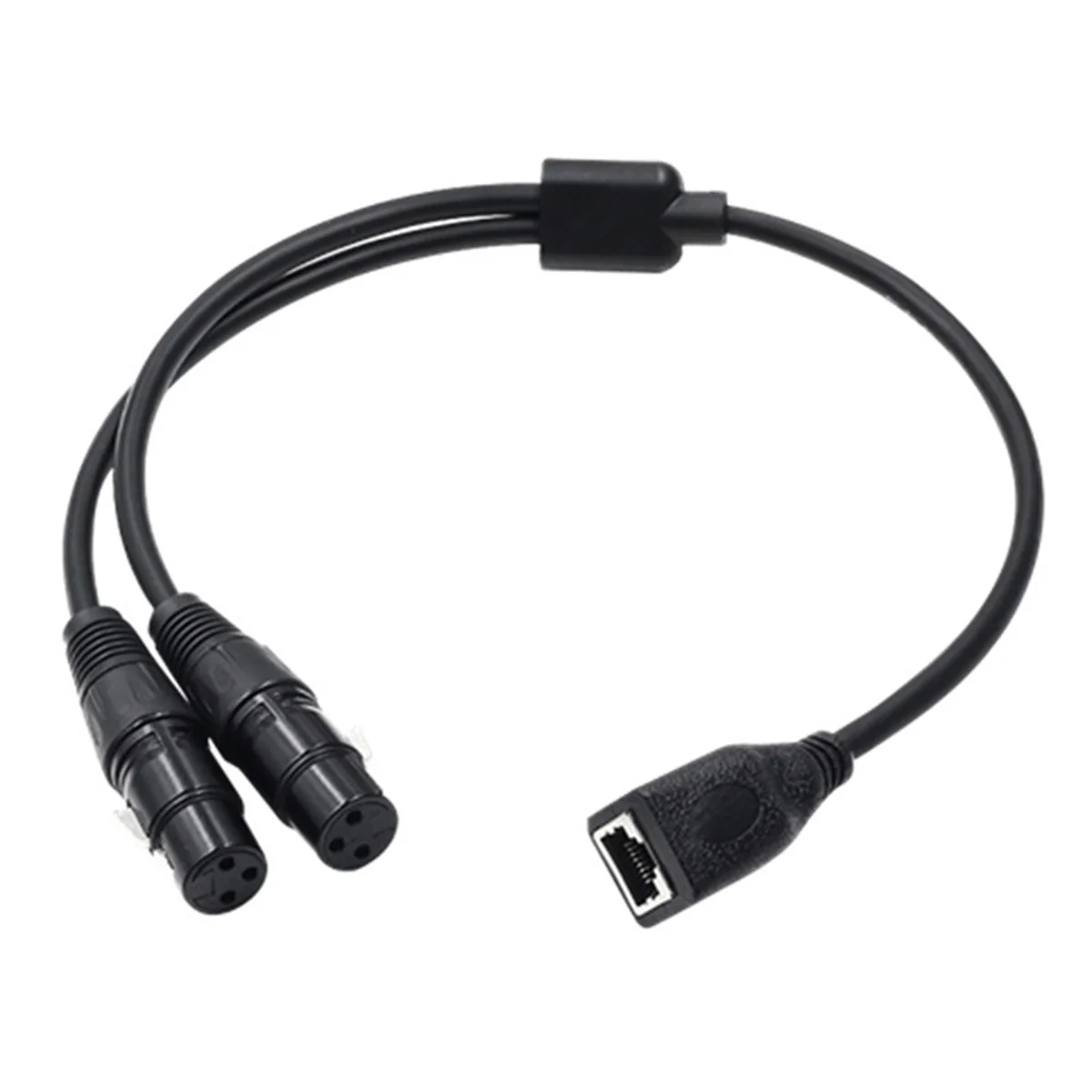 1Pcs Dual 3Pin XLR Female to RJ45 Adapter RJ45 to Dual XLR DMX Cable for DMX-CON Controller Series and Recording Studio