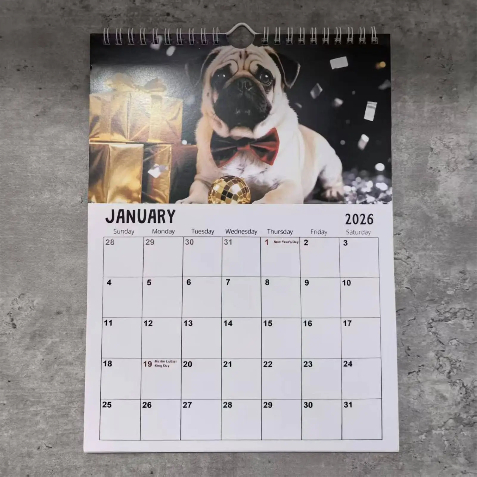 ปฏิทินปี 2026 ปฏิทินคริสต์มาสลายสัตว์ ปฏิทินรายเดือน กระดาษหนา ปฏิทินติดผนัง/ตั้งโต๊ะ สำหรับจัดตารางงาน บันทึกสิ่งที่ต้องทำ ตกแต่งบ้าน ระเบียง