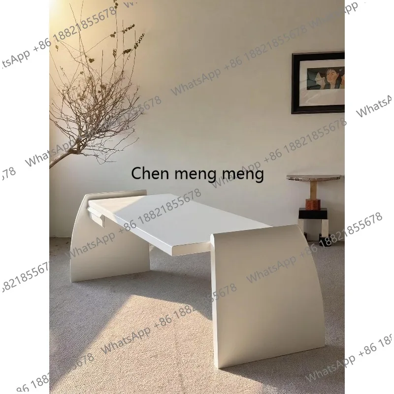 Cream wind solid wood desk simple designer office workbench special-shaped dining table