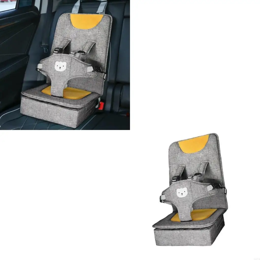 Siège d'appoint pour enfant en tissu lin solide, coussin facile à nettoyer sécurisé pour véhicule