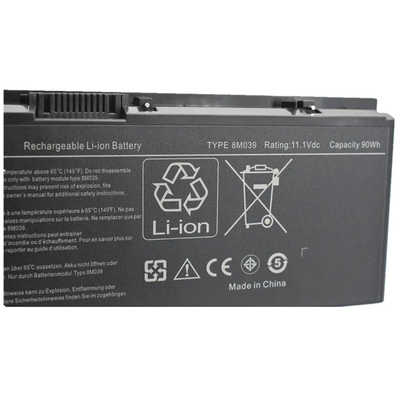 New 8M039 Laptop Battery for Dell Precision M6400 M6500 M2400 M4400 312-0873 C565C DW842 KR854 J012F 11.1V 90WH 9 Cells Battery