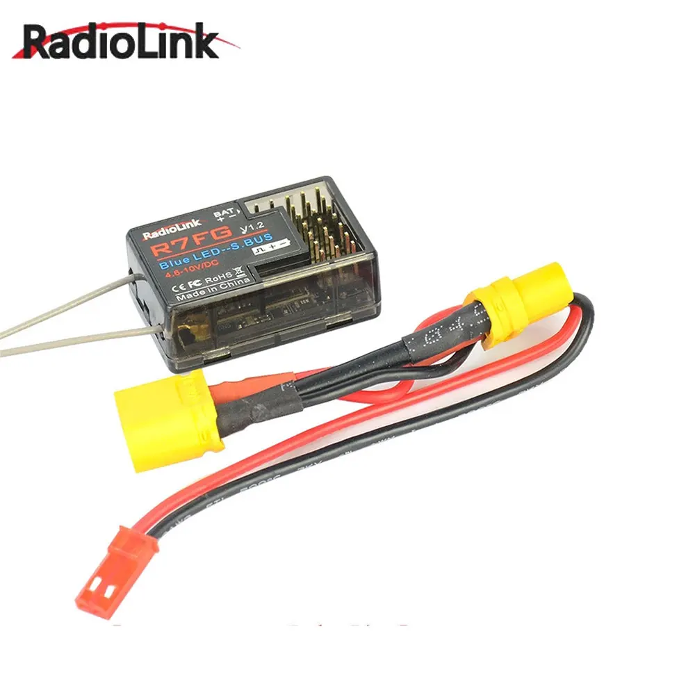 RadioLink R7FG 2.4GHz 7CH Dual Antenna Reciever High Voltage Integrated Gyro for RC6GS / RC4GS / RC4G / RC3S / T8FB Transmitter