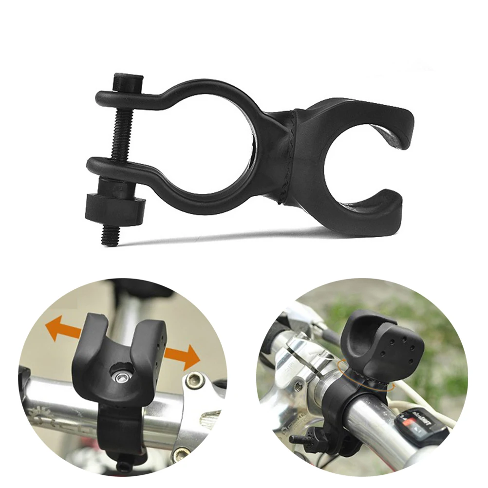 

2 Pcs Cycle Stand Car Clamp Headlight Flashlight Holder Rotatable Bike Handlebar Mount Black Mounting Bracket