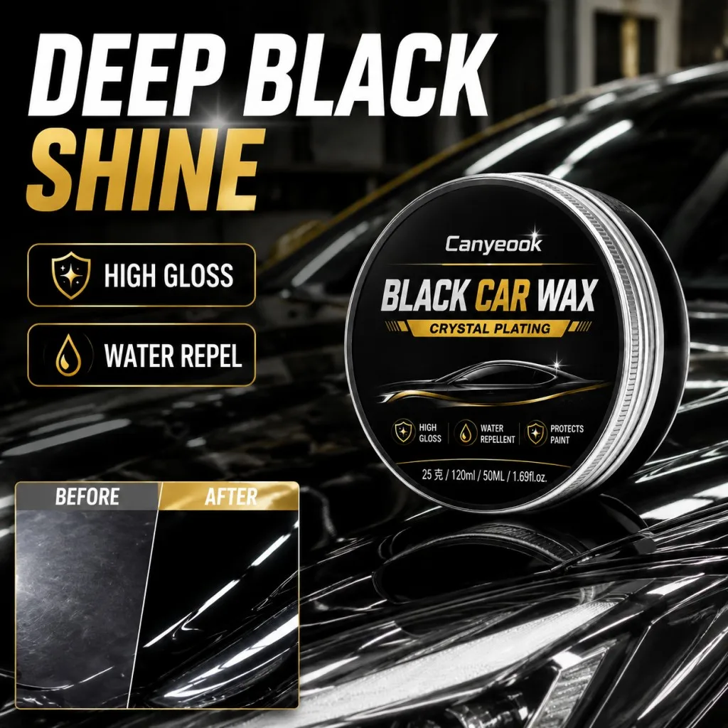 CANYEOOK Car Wax for Black Paint 100g Remove Swirl Marks Scratches Restore Shine Crystal Waterproof Coating Protection