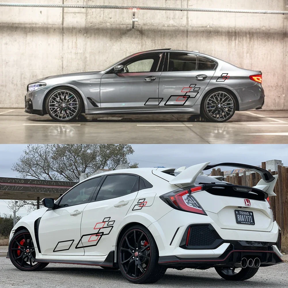 2 قطعة ملصق سيارة كلا الجانبين الجسم السيارات الفينيل فيلم أنيق شخصية الشارات سيارة DIY بها بنفسك الرياضة التصميم ملصق ضبط اكسسوارات السيارات #3