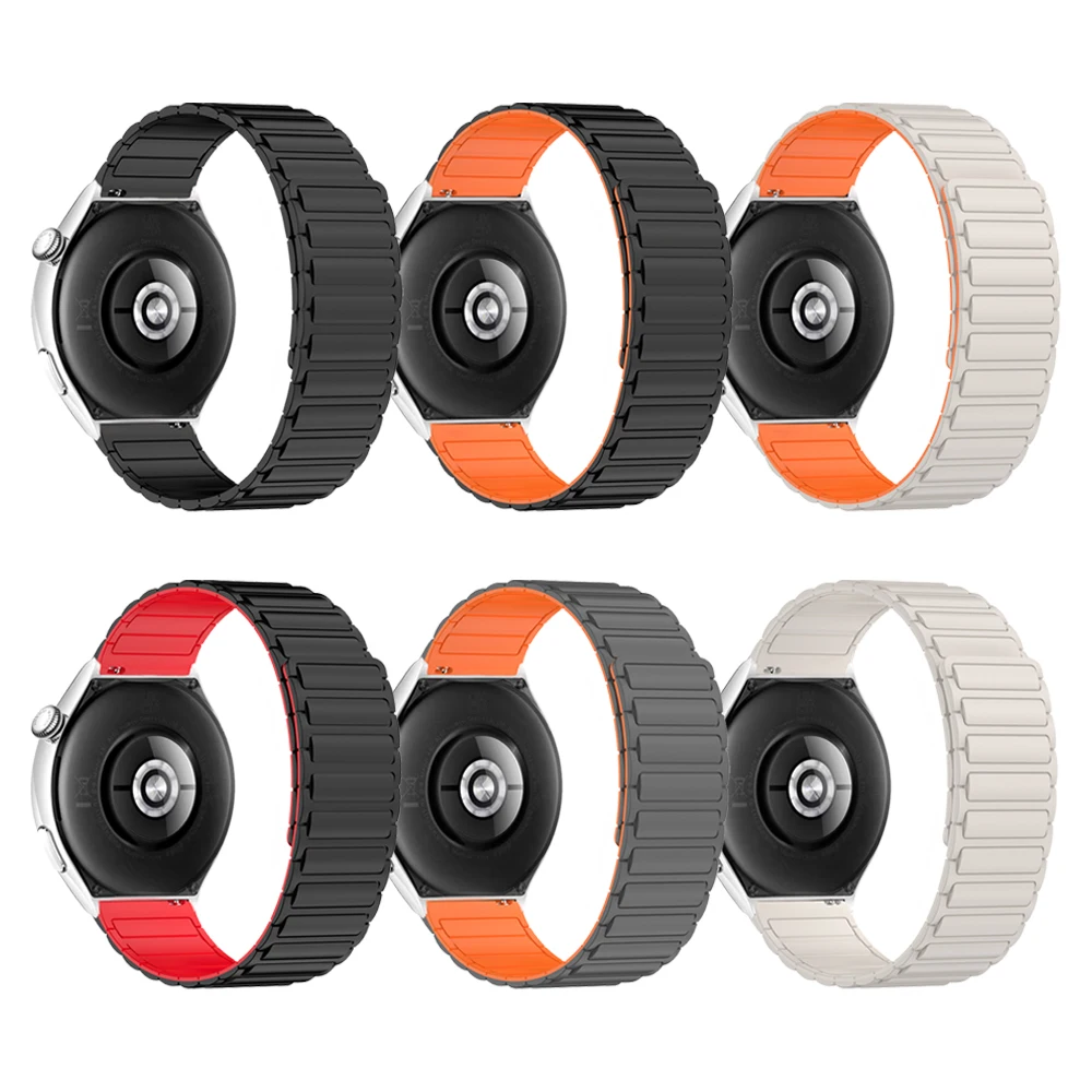 22 مللي متر شريط سيليكون مغناطيسي لـ Huami AMAZFIT BIP 6 5 BALANCE2 حزام رياضي لـ AMAZFIT GTR 4 3pro 2e Stratos 3 سوار الفهد