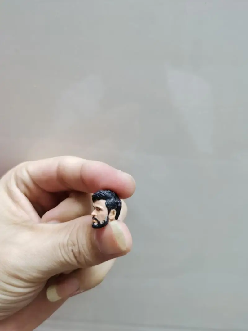 1/18 مقياس نحت الرأس النجم الأوروبي كريس هيمسوورث ذكر الجندي نموذج بولي كلوريد الفينيل شعر أسود قصير 3.75 بوصة عمل الشكل الجسم دمية #3