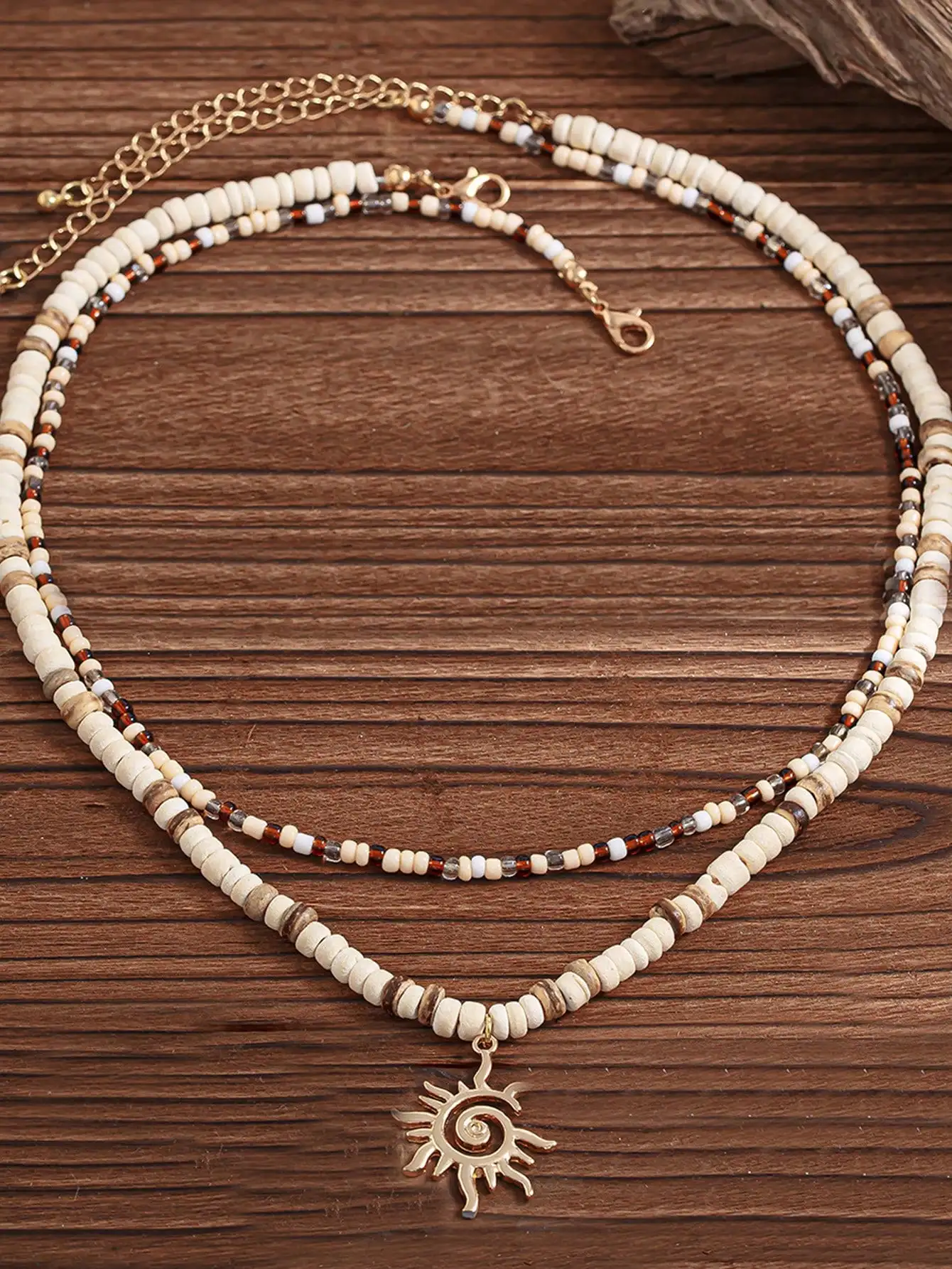 1 pezzo di conchiglia da uomo, surfista, perline di legno, collana di conchiglie di cocco, gioielli da spiaggia per l'estate hawaiana