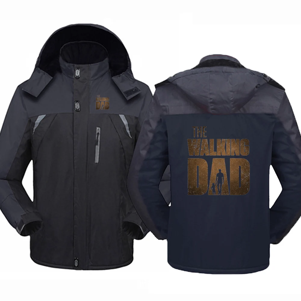 2024 Autumn Winter Mens The Walking Dad Popular Father's Day Gift Long Sleeve Thickened Warm Casual The Walking Dead Hooded Coat