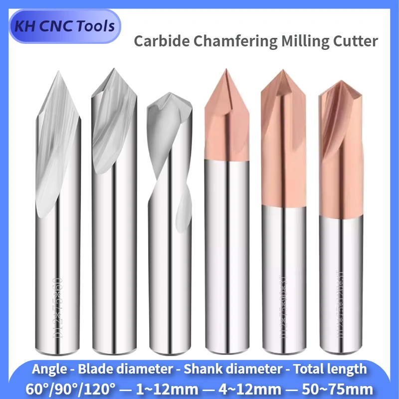 

KH CNC Spot Drill Bit Point Angle 60 90 120 Degree for Machining Hole Drill Chamfering Tools carbide end mill Steel Aluminium