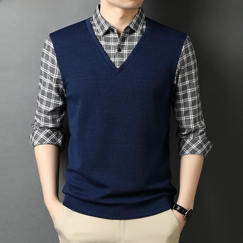 

Men's Casual Long Sve irt Loose Fit Plaid One-Piece Button up Breathable Faion Urban Sle Polyester Cotton Blend