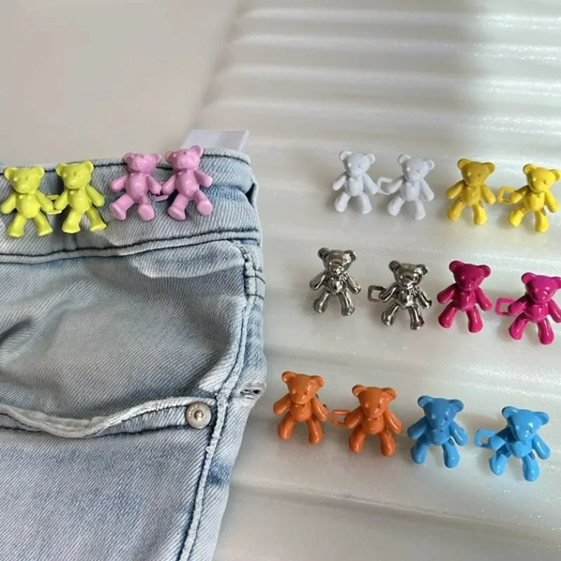 Reduce Jeans Waist Buckle Detachable Cute Small Bear Tighten Clothing Snap Fastener No Need Nailing Pants Waist Tighten Button