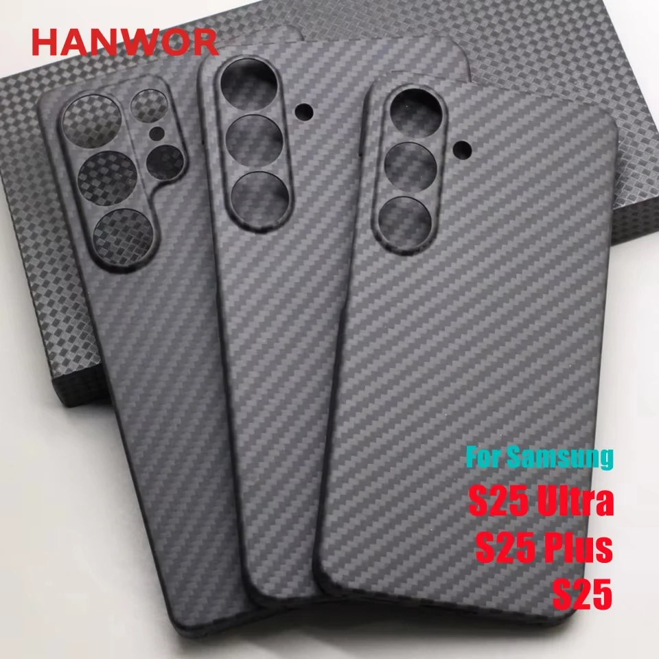Carbon Fiber Protective Case for Samsung Galaxy S25 Ultra Plus Cover Ultra-thin Aramid Fiber Galaxy S25 Series Phone Case