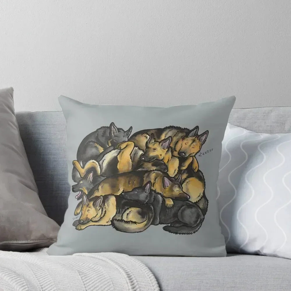 

Sleeping Pile of German Shepherd Dogs Throw Pillow Ornamental Pillow Sofa Covers For Living Room Sofa Decorative Covers pillow