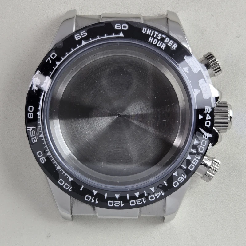 NEITON VK63 39mm Watch Case Silver/Gold With Strap Solid Stainless Steel For VK63 Watches Automatic Movement Accessory Parts image 3