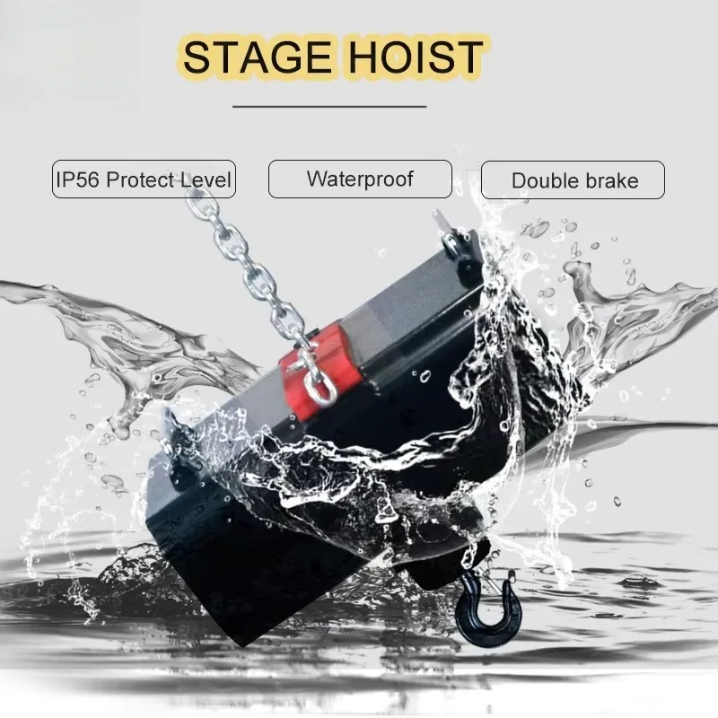 

Truss Electric Hoist 500kg 1000kg Stage Lifting Equipment With Alloy Steel Forged G80 Chain For Concert And Theater Rigging