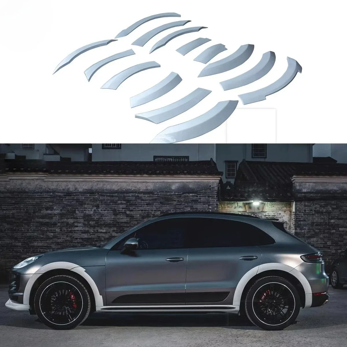 2014-2021 For Macan Wide Style Wheel Arch Car Fender Flares 95B.2 95B.1 PU Material KM For Luxury Enhancement