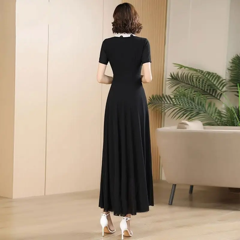 

Splicing Dress with Stylish and Versatile Women's Polka Dot Fashion Long Skirt 2024 New Summer Waist Slimming Skirt for Children