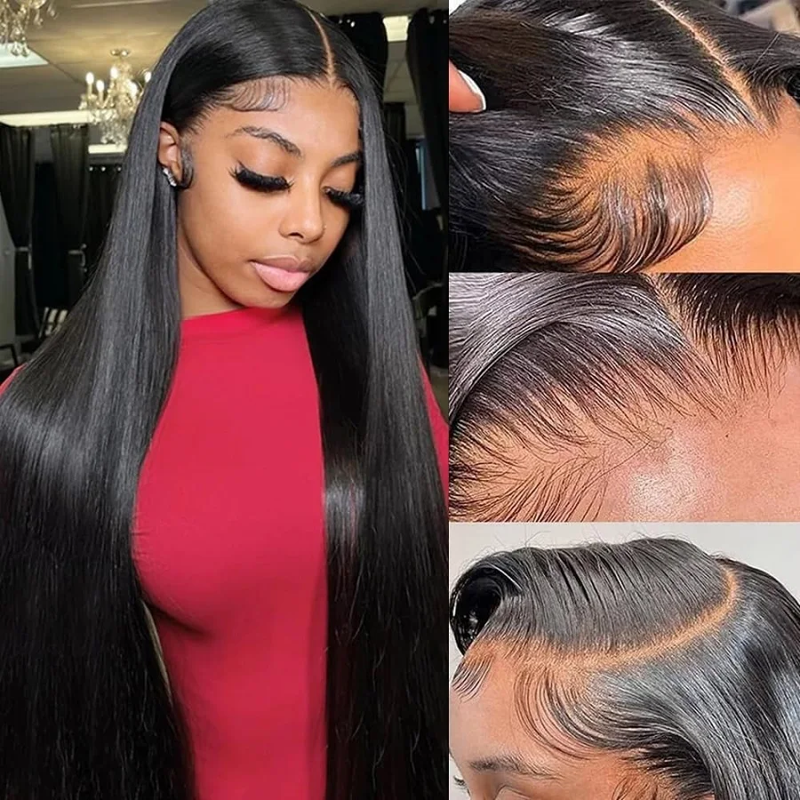 

Human Hair Lace Front Wig Brazilian Straight Preplucked Bling Human Hair Wigs 13x6 Hd Transparent Lace Frontal Wigs