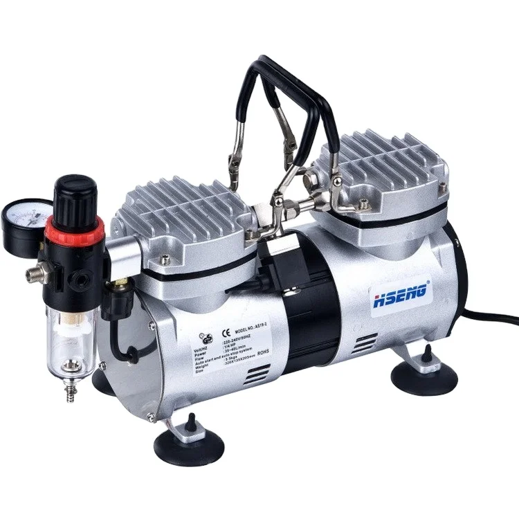

AS19 Air Compressor 2 Head TWO Cylinder Airbrush Pump