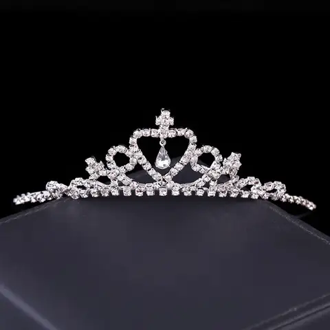 Flickor Tiaror Strass Prinsesskrona Barn Chic Mångsidigt Hårband Barn Bröllop Födelsedagsfest Håraccessoarer 8 best sales babytiara - №3