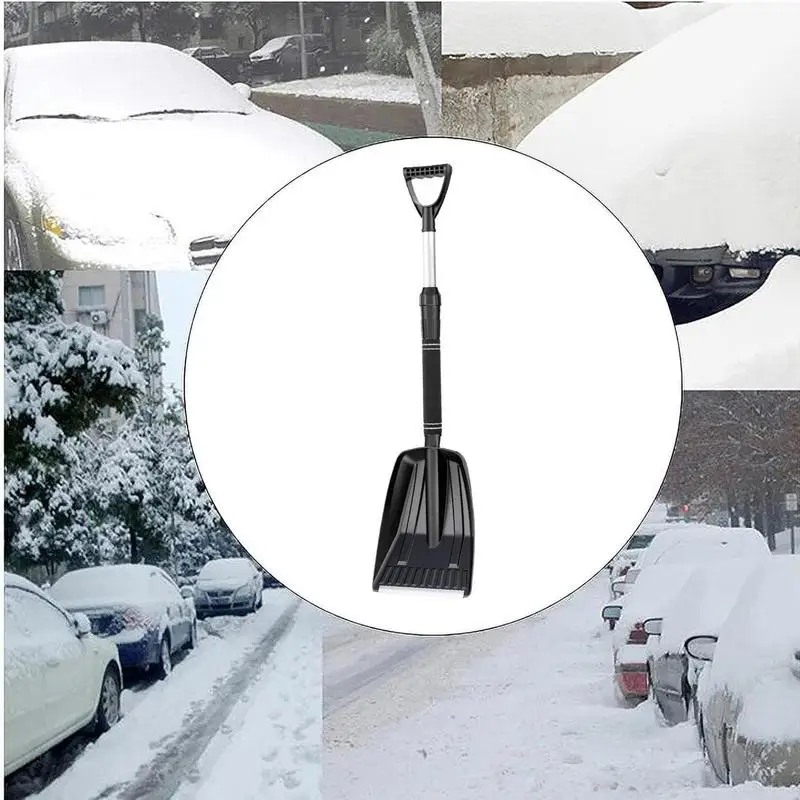 Heavy Duty Snow Shovel Strain-Reducing Snow Shovel With Retractable Handle Extra Deep Snow Scoop Shovel 28inch For Digging Soil