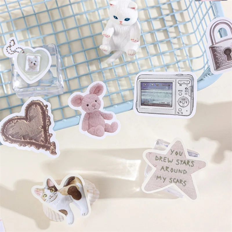 50 Blatt Retro Cartoon Stickerbuch Papier Ästhetische Aufkleber für Journaling Scrapbooking Laptop Wasserflasche Planer Zubehör – Detail 3