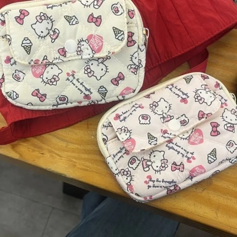 

Cute Hello Kitty Bag Kawaii Cartoon Anime Women Accessories Card Coin Storage Desktop Toy Ornament Student Girl Gift Wholesale