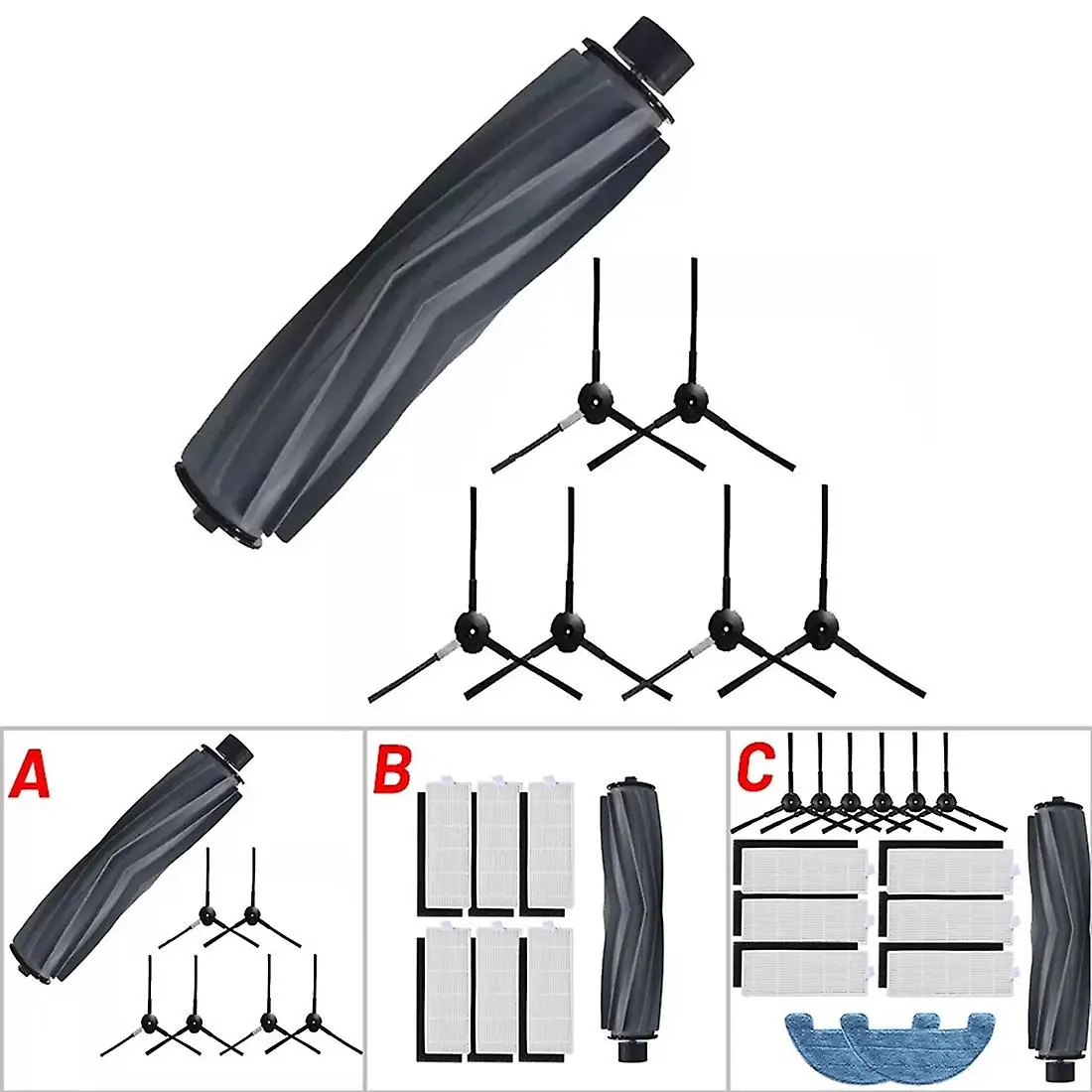 Ensemble de brosses principales et latérales pour Osoji, filtre et vadrouille pour gril, 950, 990, 1 jeu