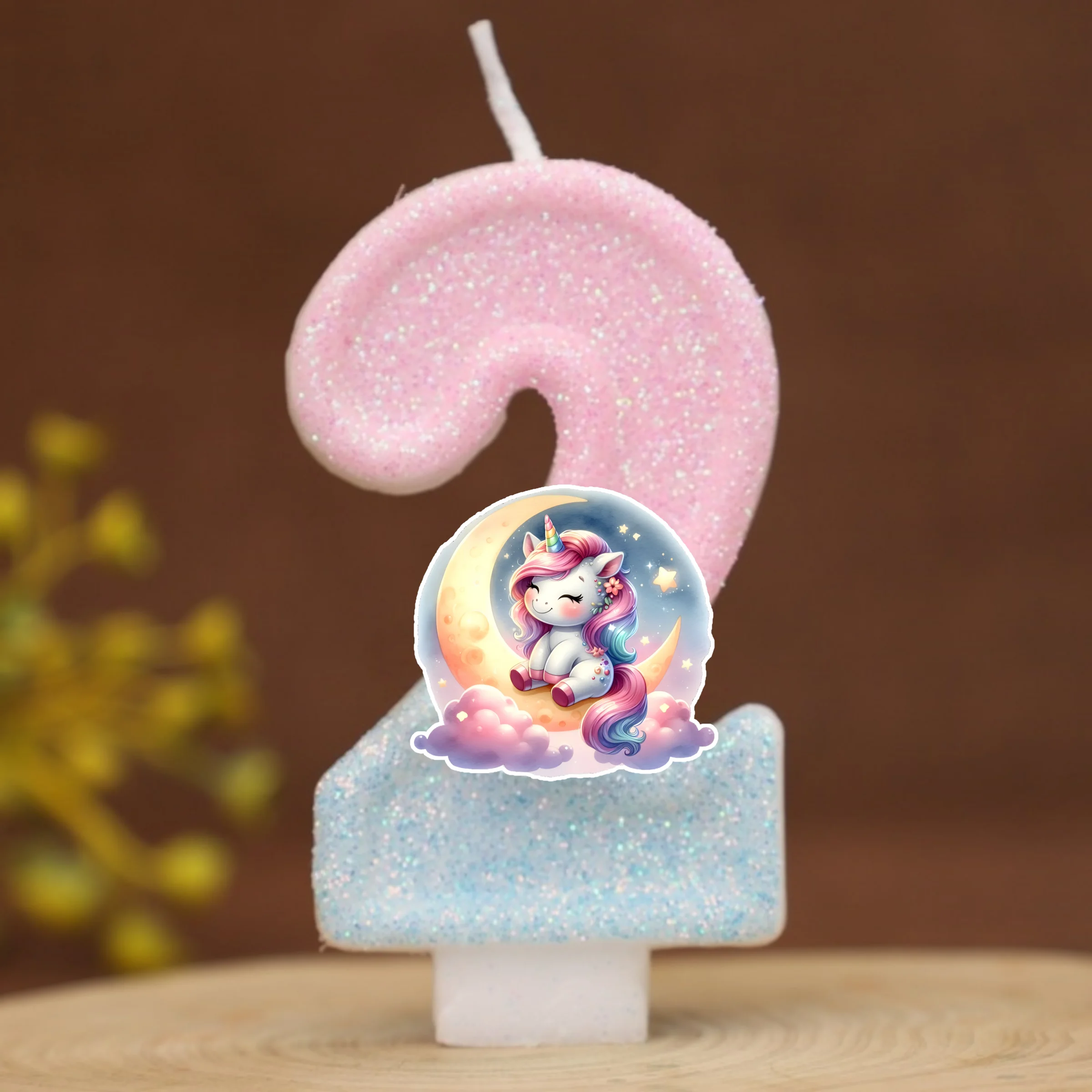 Unicorn Little Horse Digital Candle Number 0-9 Kids Birthday Cake Decoration Supplies Cartoon Pony Party Accessories Supplies