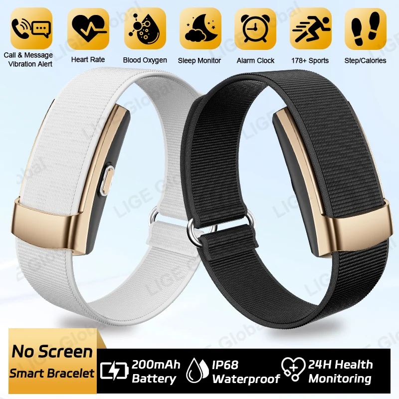 

LIGE 2026 New Sport Fitness Smart Bracelet Waterproof Smartband Heart Rate Sleep Health Monitoring Watches Vibration Alarm Clock