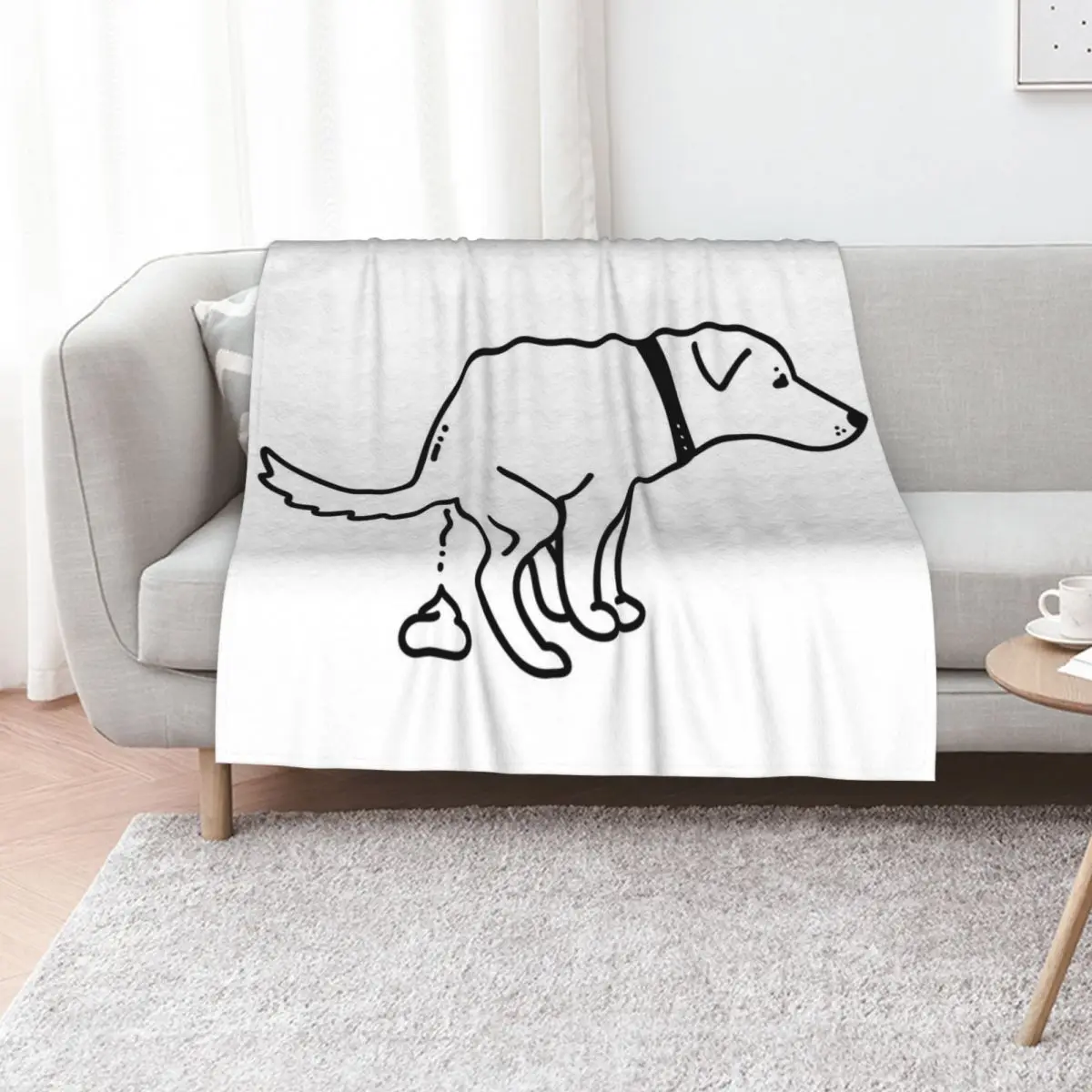 Dogs Pooping Throw Blanket Sleeping Bag warm for winter Vintage Flannel Fabric Fashion Sofas Plaid on the sofa Blankets