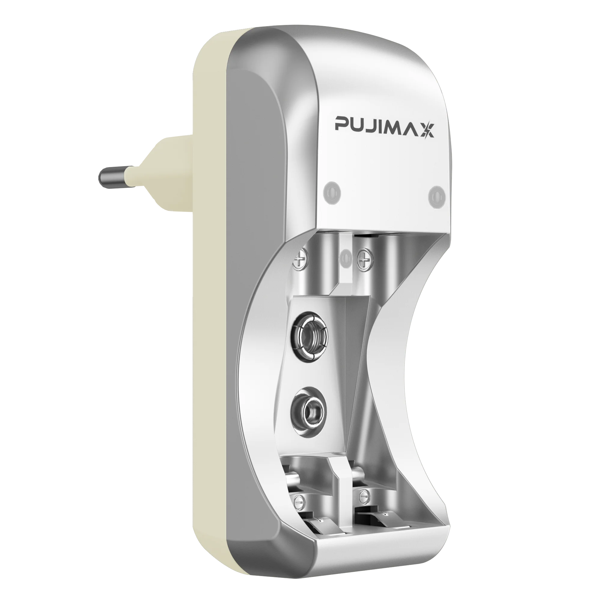 PUJIMAX 2-Slot AA AAA charger Ni-MH Battery Charger Can Charge One or Two AA/AAA NI-MH /Ni-Cd or One 9V rechargeable battery