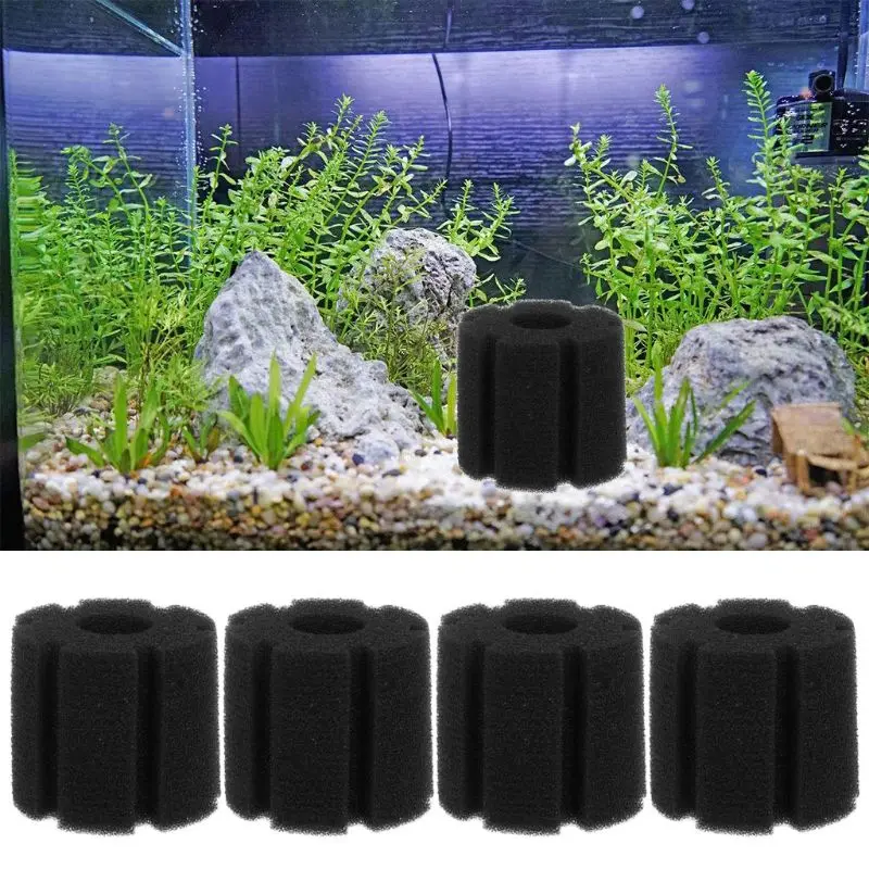 4 Pack Aquarium Biochemical Filter Sponge Replacement Quiet Fish for Tank Air Bio Sponges Foam Filter Accesso