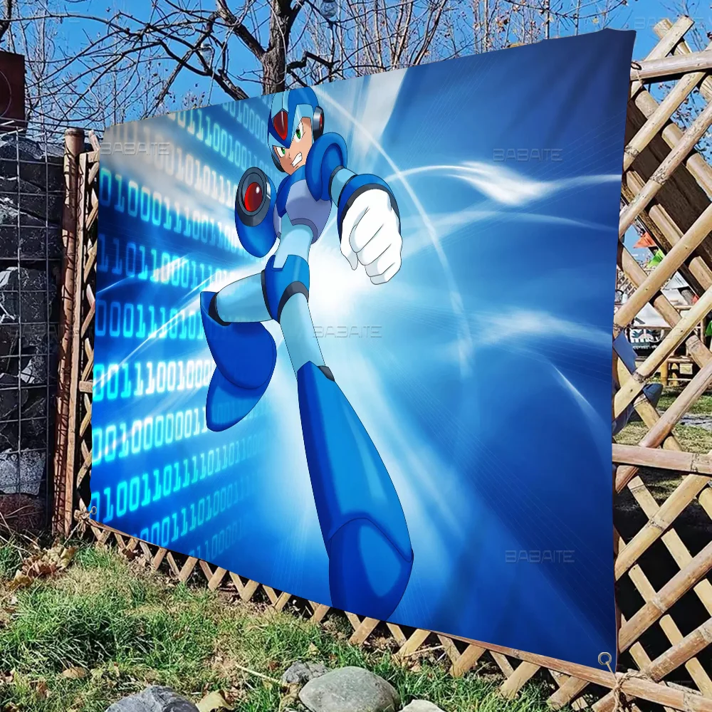 Rockman M-Megaman Movie Cartoon Flag Wall Hanging Banner Decoration Household Home Decor