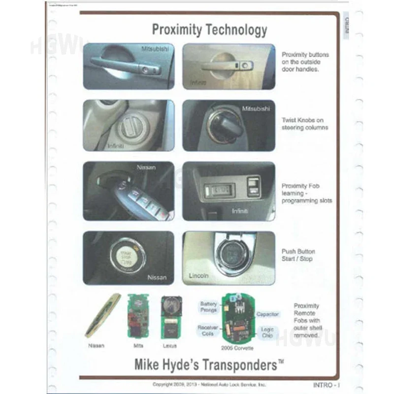 For Locksmith Repair Manual Key Programing & Transponder Proximity Remotes Cloner KeysKey Programming Chip Ldentification