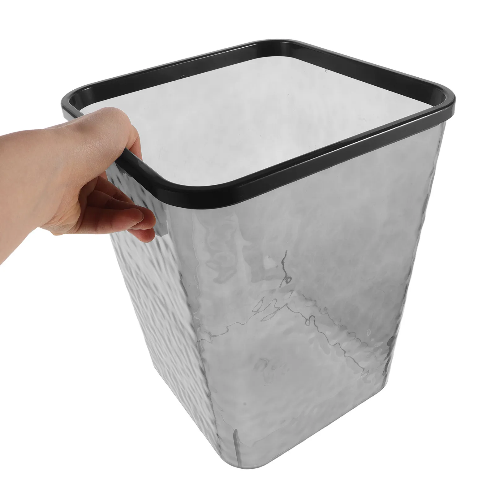 

Transparent Kitchen Trash Can Large Capacity Garbage Bin for Bathroom Living Room Bedroom Plastic Rubbish Bin Waste Container