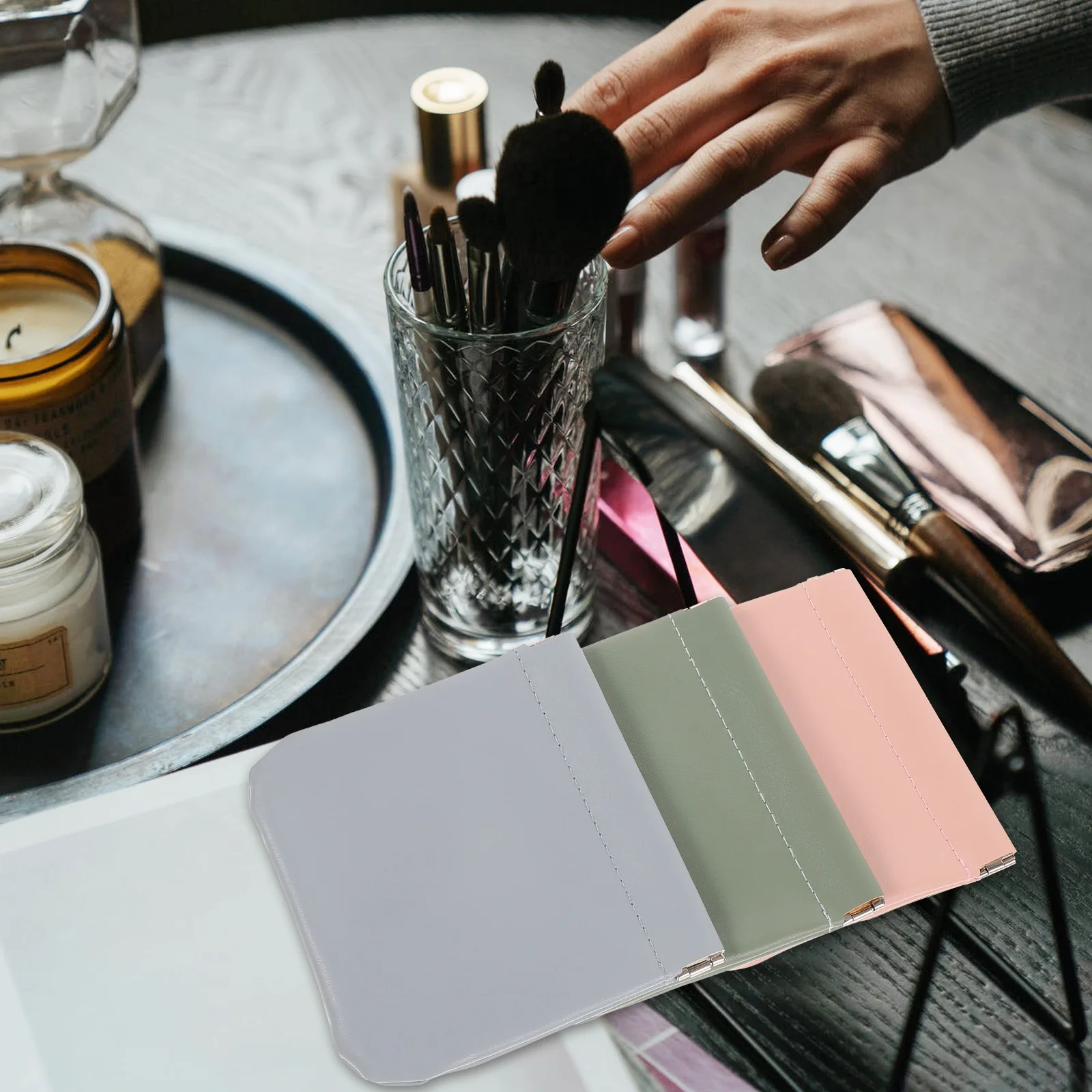 

4Pcs Women Makeup Bags Portable Small PU Organizer Outdoor Travel Toiletry Pouch Jewelry Storage