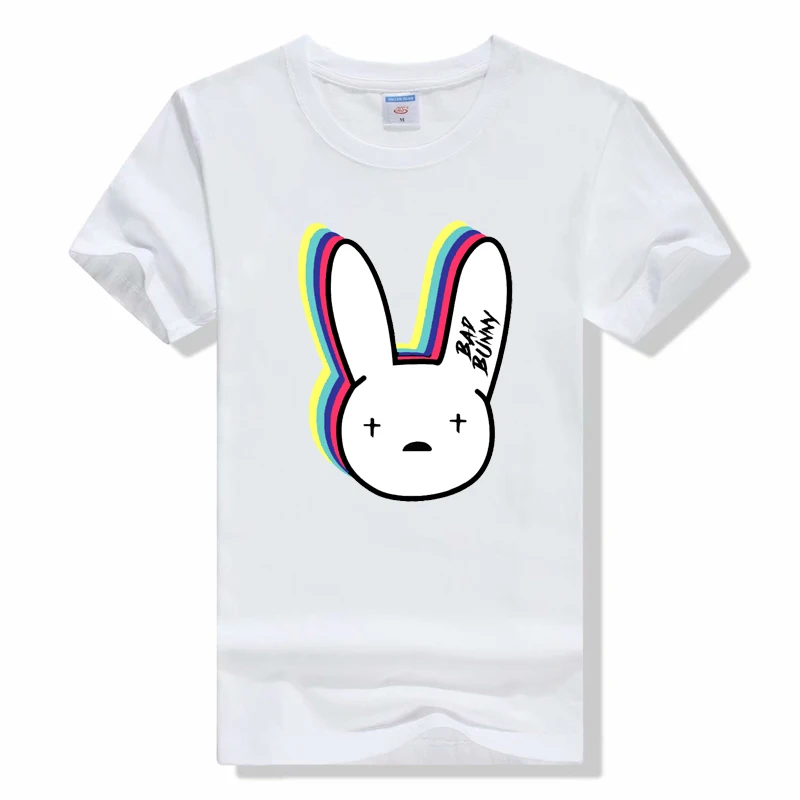 

New bad Bunny Rabbit Pure Cotton Print T Shirt Summer Short Sleeves Loose Breathable Cartoon Casual t shirt