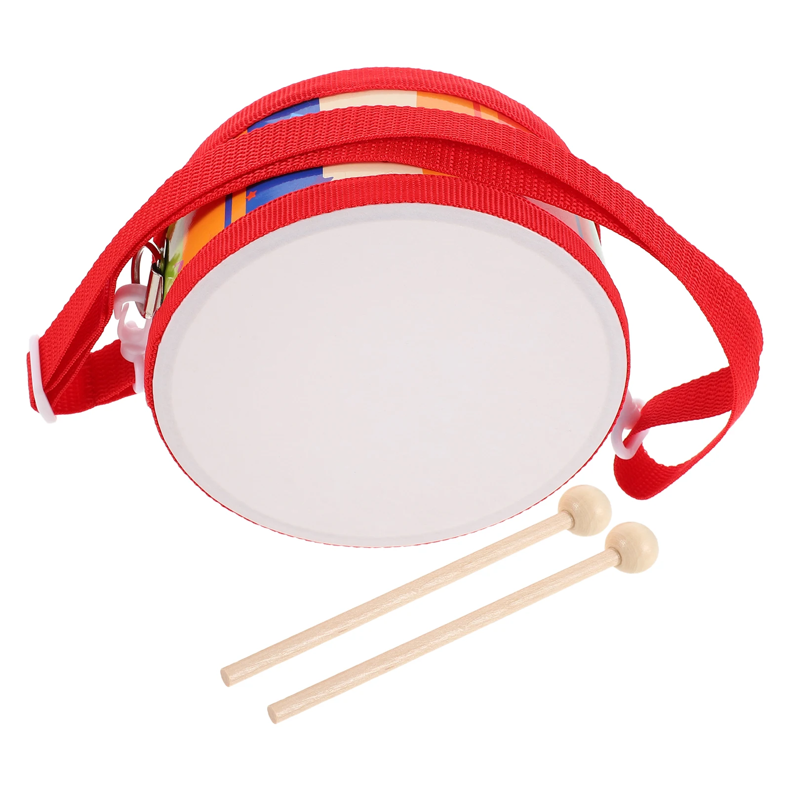 

Wooden Kids Drum Set Double Sided Snare Drum Adjustable Strap Preschool Musical Instrument for Children Early Education
