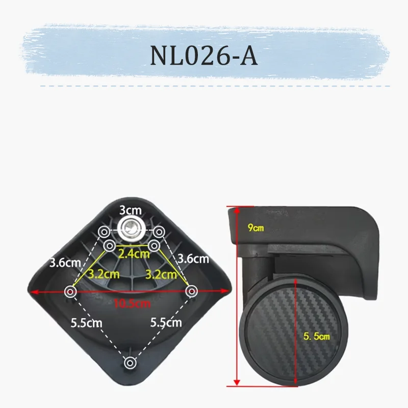 For Baixiang NL026 Universal Wheel Replacement Suitcase Rotating Smooth Silent Shock Absorbing Wheel Accessories Wheels Casters