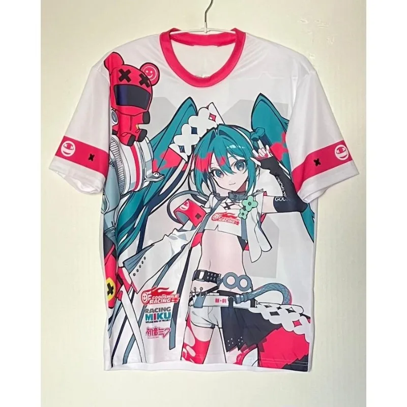 Camiseta de Verano 2026 Anime Racing Miku, Estilo Urbano Moderno Y2K, Good Smile Racing, Estampado Completo, Manga Corta, Informal, Unisex, para Fans